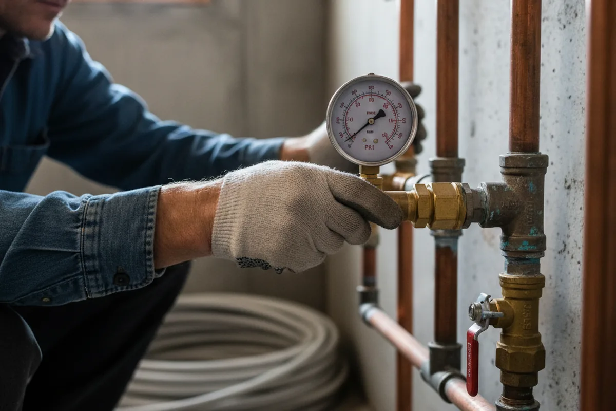 Pressure testing a repaired line during Water Line Repair in Willcox